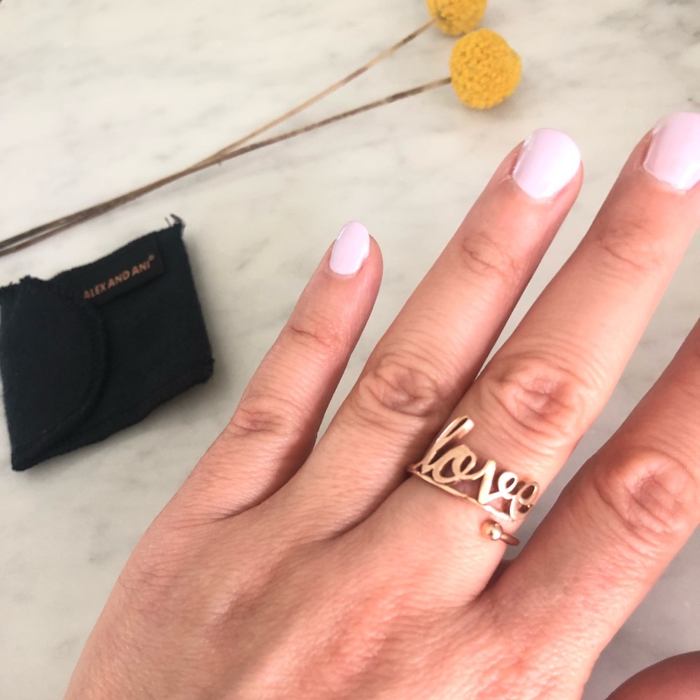 Alex and Ani Rose Gold “Love” ring - *adjustable*